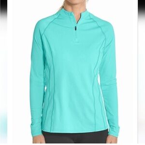 Coolibar Freestyle Long-sleeve Rash Guard UPF 50+ Turquoise- Size Medium